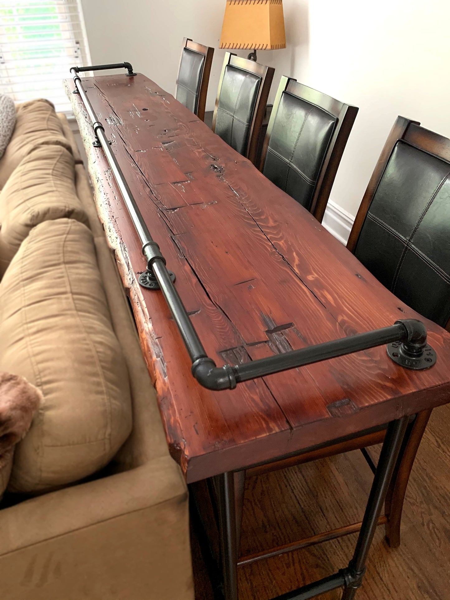 Drink Rail Bar Table from Old Barn Wood or Reclaimed Wood