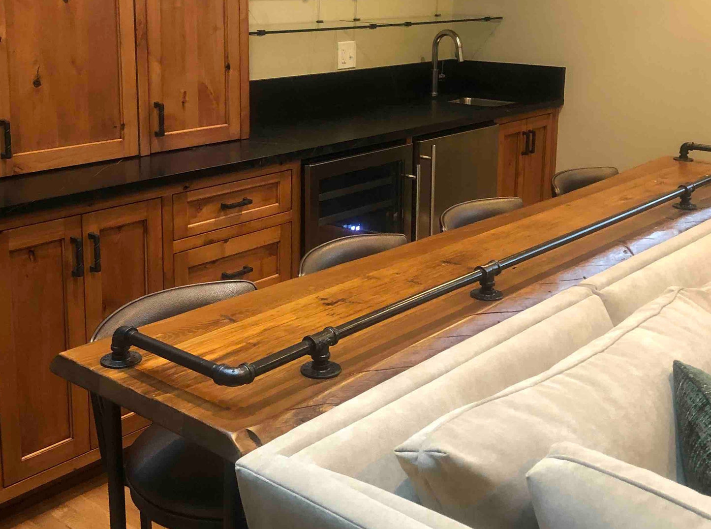 Drink Rail Bar Table from Old Barn Wood or Reclaimed Wood
