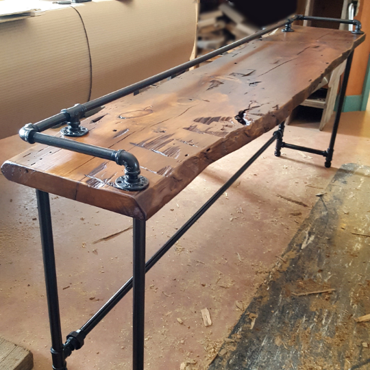 20% OFF SALE**Custom made Drink Rail Bar Table from Reclaimed Wood