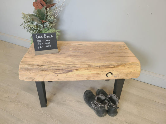 Oak Barn Beam Bench, 30", Reclaimed Wood Coffee Table B