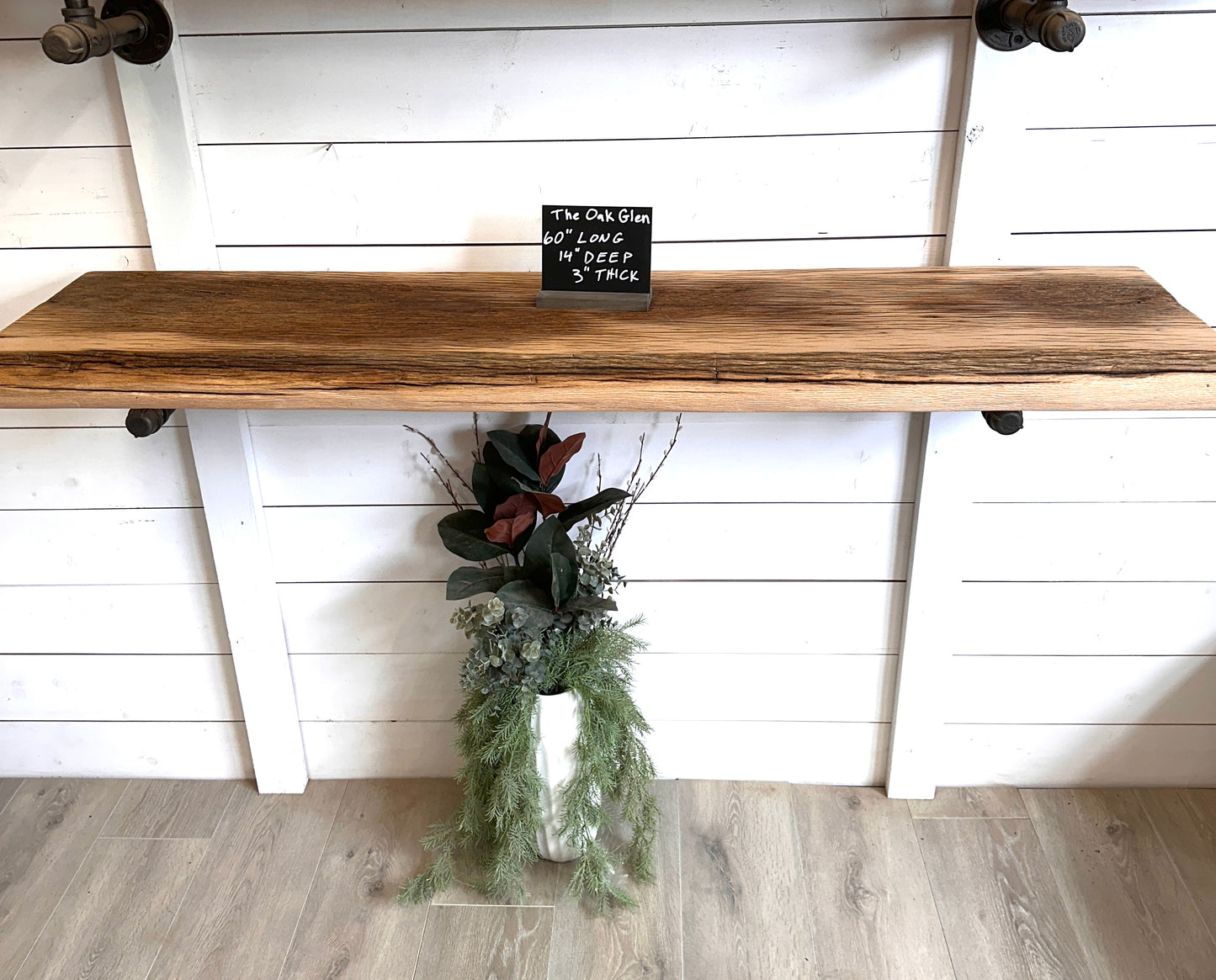 Oak fireplace mantel, 5 foot x 14 inches deep, old reclaimed wood, The Oak Glen