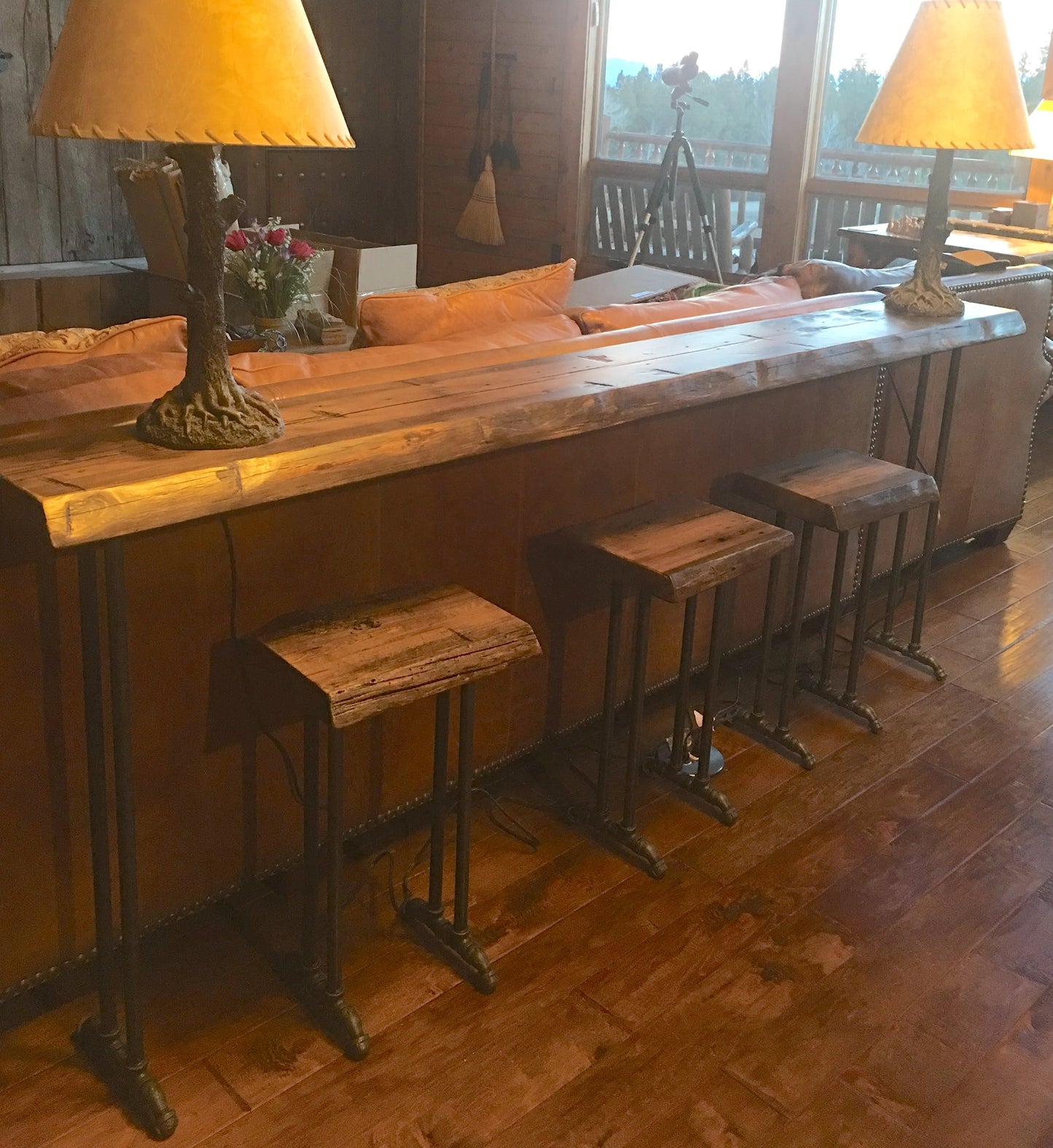 Handmade Custom Narrow table made with Reclaimed Wood. Console table Sofa table Hallway table