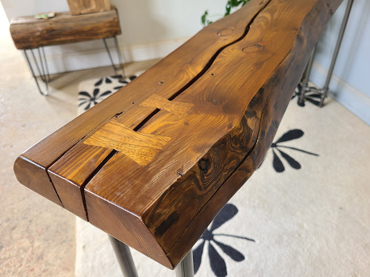 SALE on Handmade Custom Narrow table made with Reclaimed Wood. Console table Sofa table Hallway table