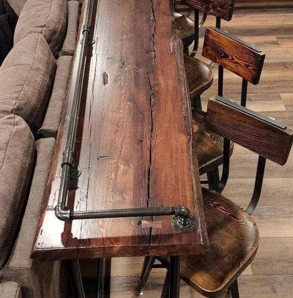 Drink Rail Bar Table from Old Barn Wood or Reclaimed Wood
